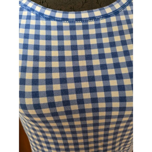 Talbots Petites Blue & White Gingham Top Sp Short Sleeve - Picture 2 of 7